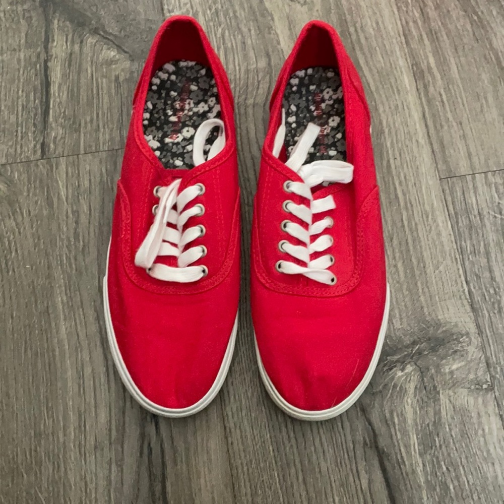 Red sneakers